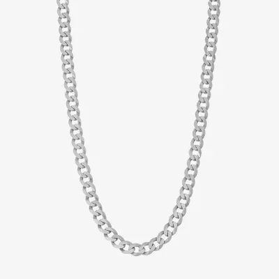 Sterling Silver Solid Curb Chain Necklace