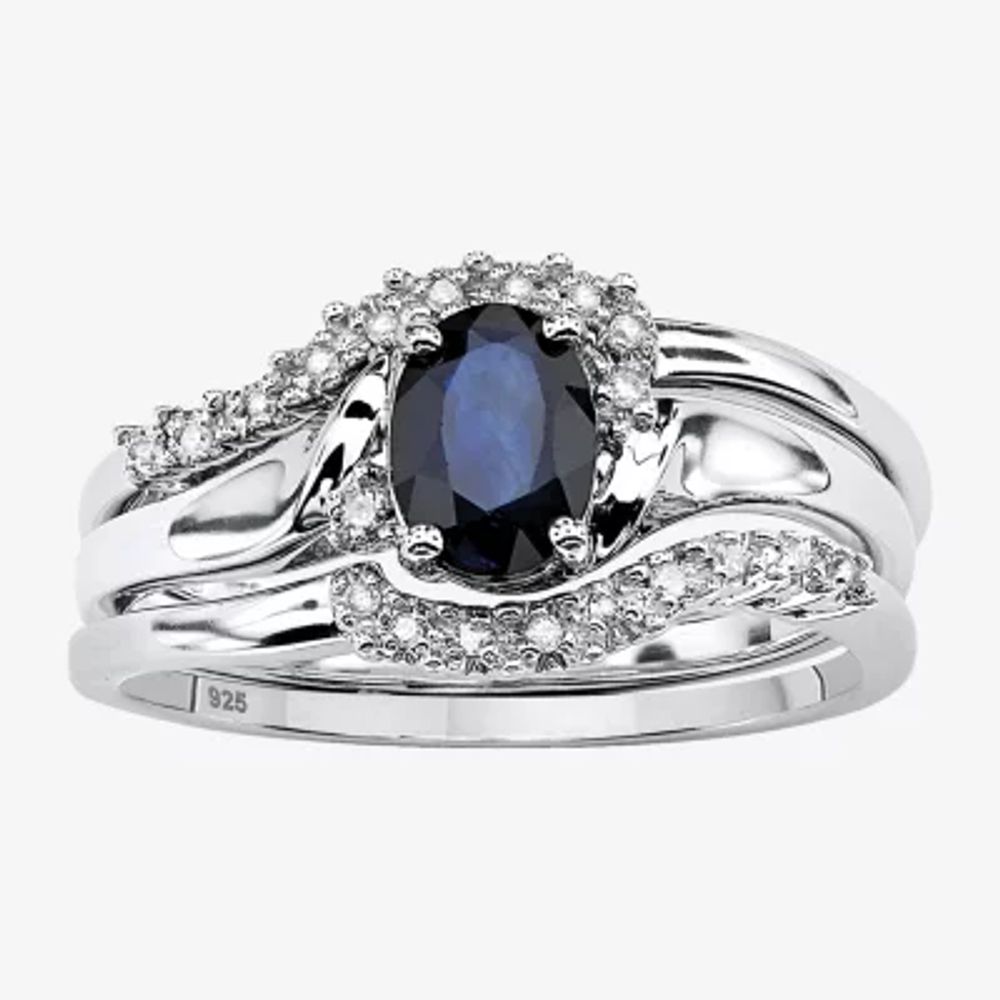 Solitaire Genuine Blue Sapphire & Natural Diamond Evil Eye Ring 14k Yellow  Gold | eBay