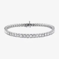 3 CT. T.W. Natural White Diamond Sterling Silver 7.25 Inch Tennis Bracelet