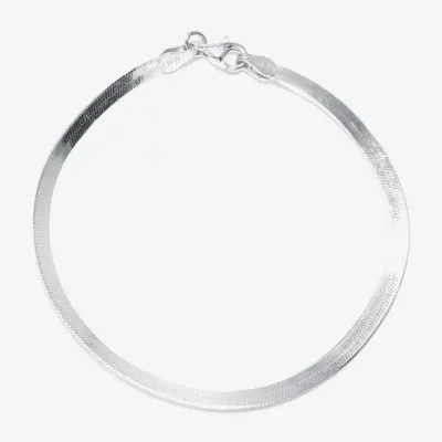 Silver Treasures Sterling Silver 7.5 Inch Herringbone Chain Bracelet