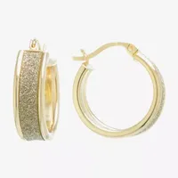 Silver Reflections Womens 24K Gold Over Brass 20mm Hoop Earrings