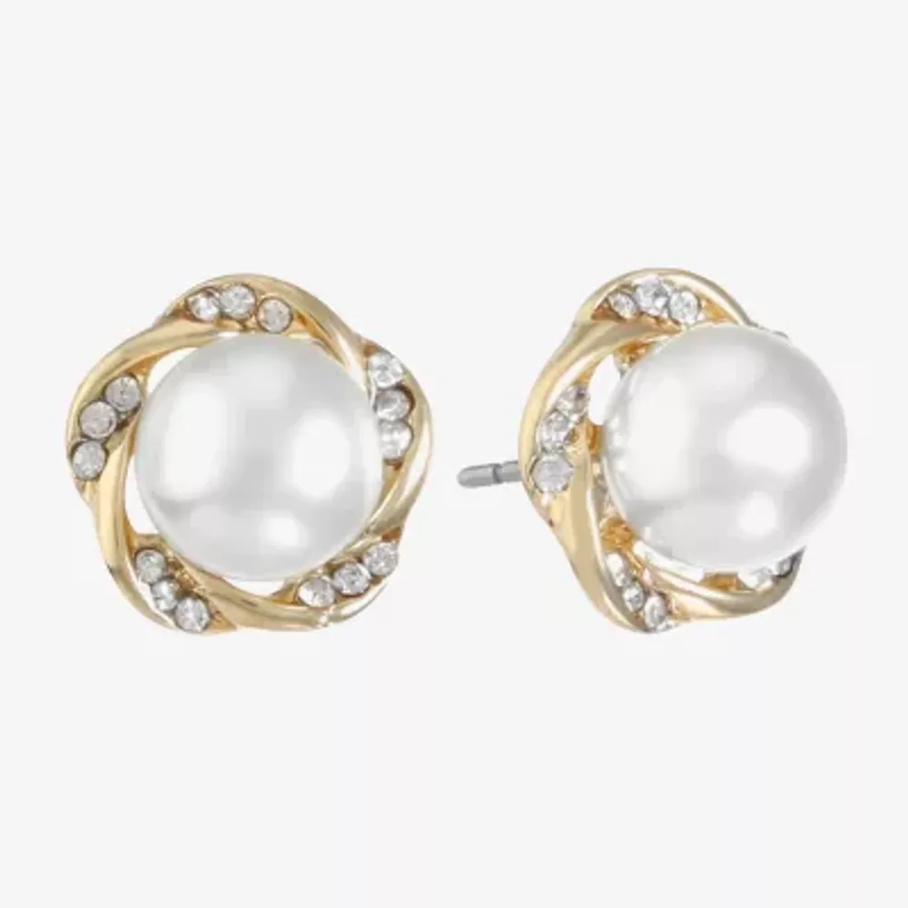 Monet Jewelry Simulated Pearl 19.5mm Stud Earrings