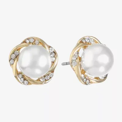 Monet Jewelry Simulated Pearl 19.5mm Stud Earrings