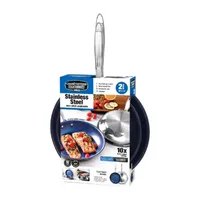 Granitestone Stainless Steel Blue 2-pc Nonstick Frying Pan Set