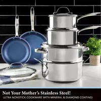 Granitestone Stainless Steel Blue 10-pc. Cookware Set