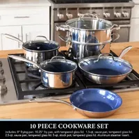 Granitestone Stainless Steel Blue 10-pc. Cookware Set