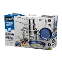 Granitestone Stainless Steel Blue 10-pc. Cookware Set