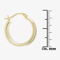Silver Reflections Womens 24K Gold Over Brass 20mm Hoop Earrings
