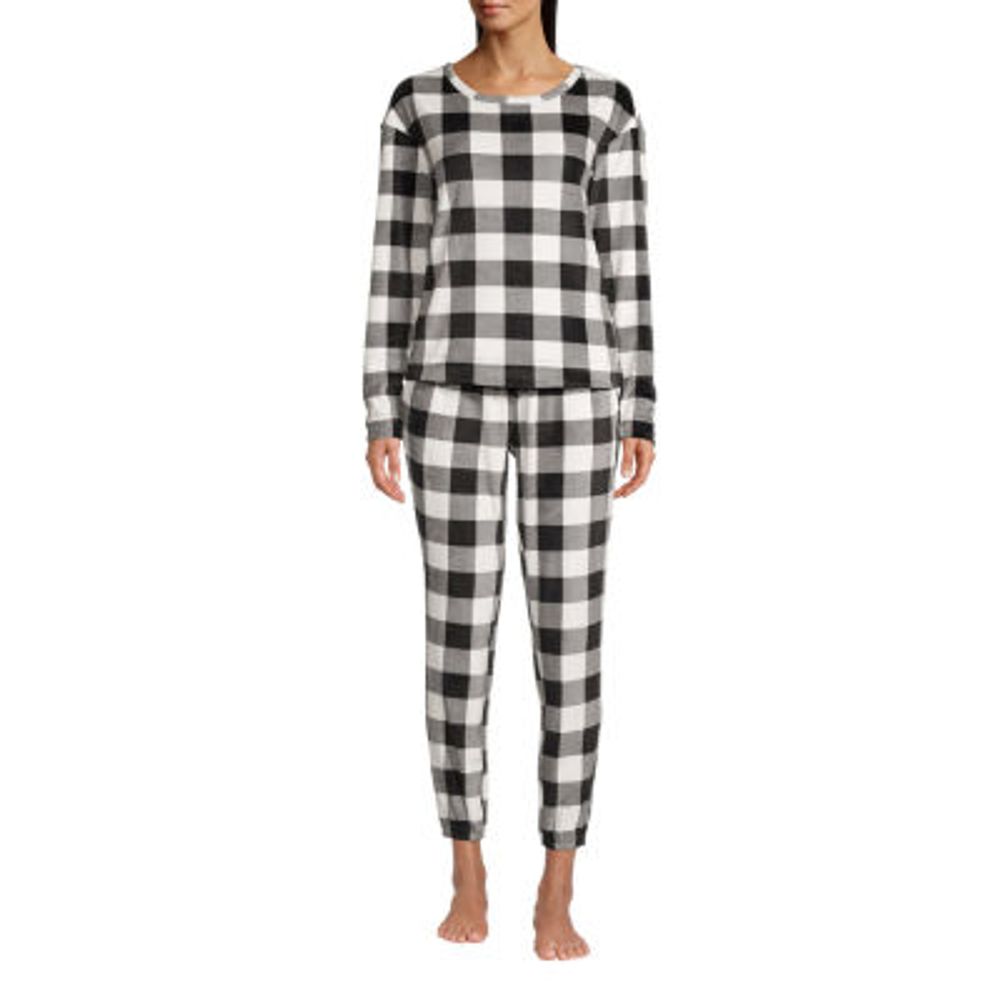 Sleep Chic Womens Tall Velour Long Sleeve 2-pc. Pant Pajama Set
