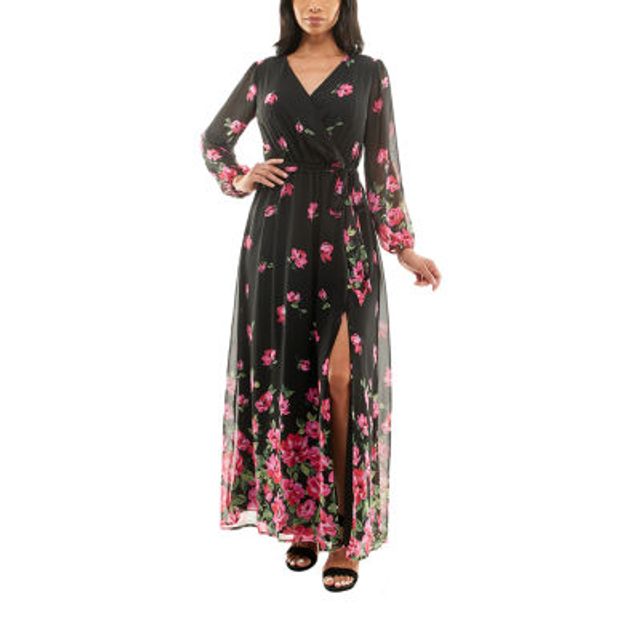 Premier Amour Long Sleeve Floral Maxi Dress | Brazos Mall