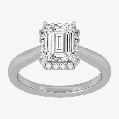 (H-I / Si1-Si2) Womens 2 1/4 CT. T.W. Lab Grown White Diamond 10K Gold Halo Engagement Ring