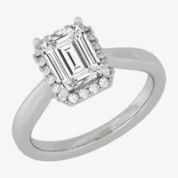 (H-I / Si1-Si2) Womens 2 1/4 CT. T.W. Lab Grown White Diamond 10K Gold Halo Engagement Ring