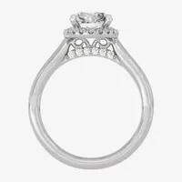 (H-I / Si1-Si2) Womens 2 1/4 CT. T.W. Lab Grown White Diamond 10K Gold Oval Halo Engagement Ring