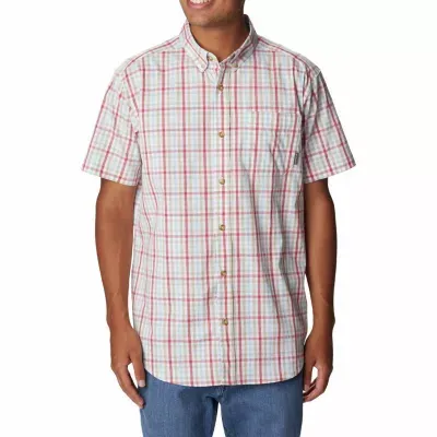 Columbia Rapid Rivers™ II Mens Regular Fit Short Sleeve Plaid Button-Down Shirt