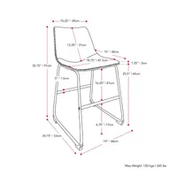 Palmer 2-pc. Counter Height Upholstered Bar Stool