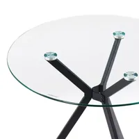 Lennox Round Glass-Top Dining Table
