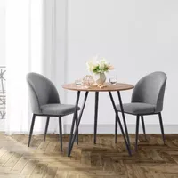 Lennox Round Wood-Top Dining Table