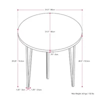 Lennox Round Wood-Top Dining Table