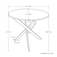 Lennox Round Wood-Top Dining Table