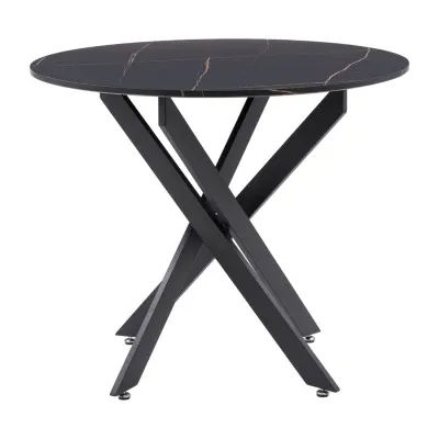 Lennox Round Wood-Top Dining Table