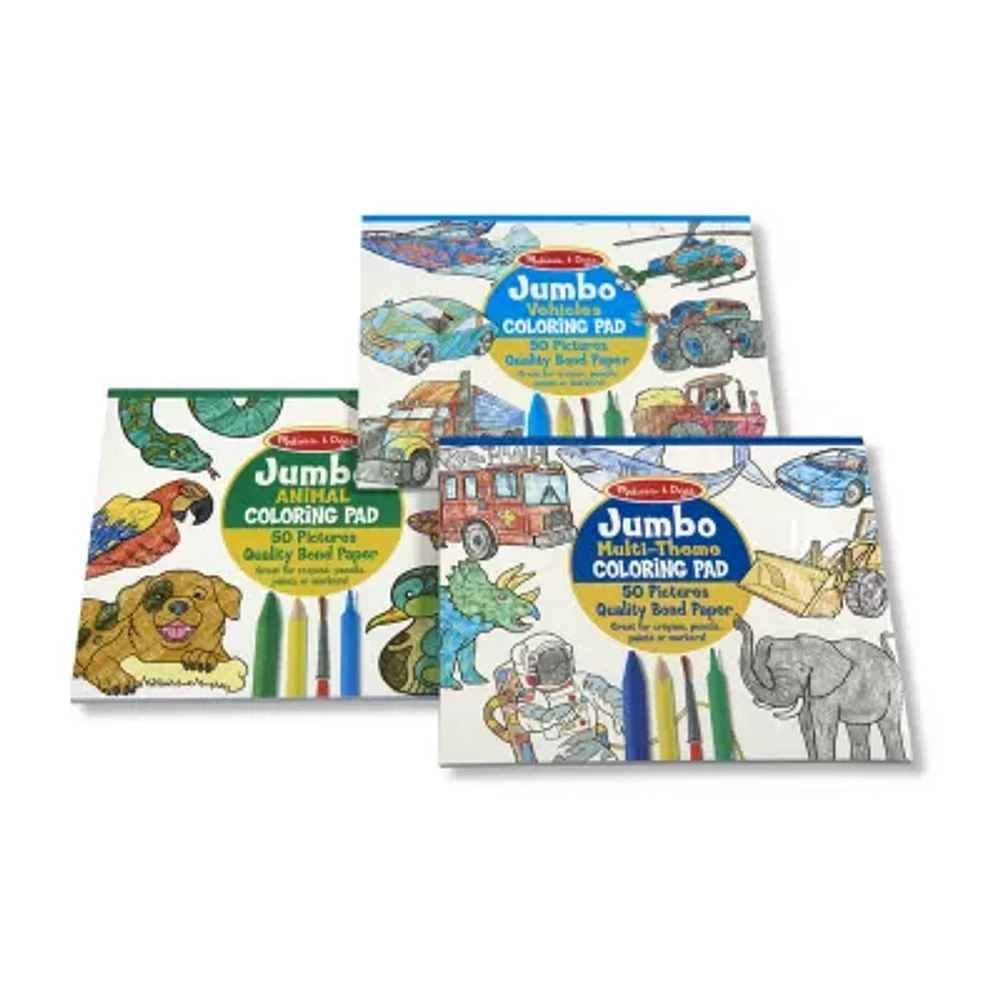 Melissa & Doug Coloring Pad Bundle - Animals Vehicles And Multi-Theme