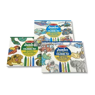 Melissa & Doug Coloring Pad Bundle - Animals Vehicles And Multi-Theme