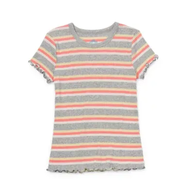 Thereabouts Little & Big Girls Round Neck Short Sleeve T-Shirt