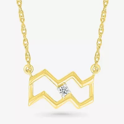 Unisex Adult Diamond Accent Natural White Diamond 10K Gold 17 1/2 Inch Pendant Necklace