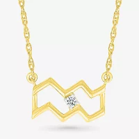 Unisex Adult Diamond Accent Natural White Diamond 10K Gold 17 1/2 Inch Pendant Necklace