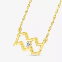 Unisex Adult Diamond Accent Natural White Diamond 10K Gold 17 1/2 Inch Pendant Necklace