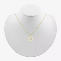 Womens Diamond Accent Natural White Diamond 14K Gold Pendant Necklace