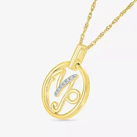 Womens Diamond Accent Natural White Diamond 14K Gold Pendant Necklace