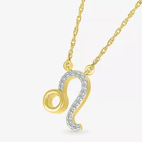Unisex Adult Diamond Accent Natural White Diamond 10K Gold Pendant Necklace