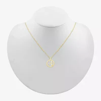 Womens Diamond Accent Natural White Diamond 10K Gold 18 Inch Pendant Necklace