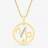 Womens Diamond Accent Natural White Diamond 10K Gold Pendant Necklace