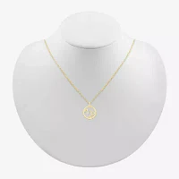 Womens Diamond Accent Natural White Diamond 10K Gold Pendant Necklace