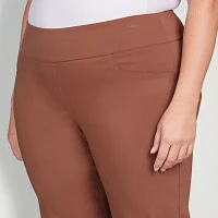 Hearts Of Palm-Plus Womens Mid Rise Straight Pull-On Pants