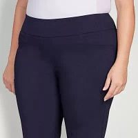 Hearts Of Palm-Plus Womens Mid Rise Straight Pull-On Pants