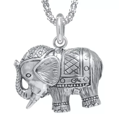 Sterling Silver Elephant Pendant Necklace