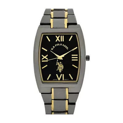 U.S. Polo Association® Mens Black Rectangle Bracelet Watch