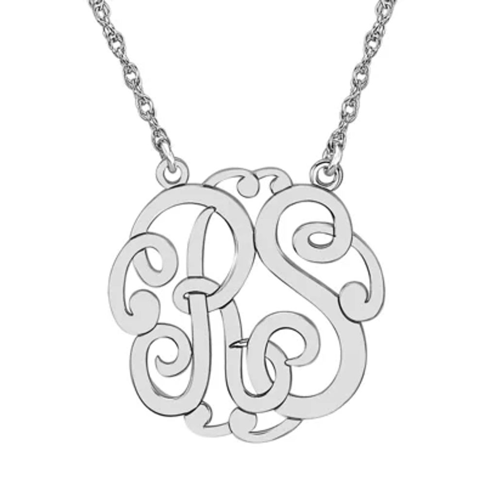 Personalized 25mm Monogram Initials Pendant Necklace