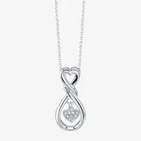 Footnotes Daughter Cubic Zirconia Sterling Silver 16 Inch Cable Heart Pendant Necklace