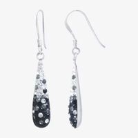 Silver Treasures Crystal Sterling Silver Pear Drop Earrings