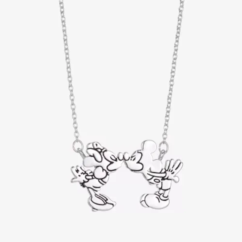 Buy Mickey Mouse SILVER Plated Dainty Necklace in Gift Box Disney Character  Mouse Ears Silhouette Kids Adults Friends Cartoon Online in India - Etsy