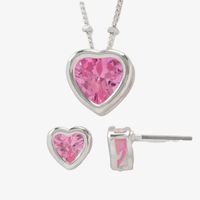 Mixit Hypoallergenic Silver Tone Pendant Necklace & Stud Earrings 2-pc. Cubic Zirconia Heart Jewelry Set