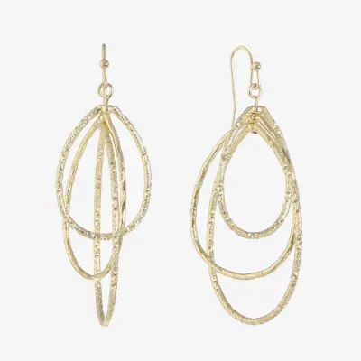 Monet Jewelry Gold Tone Textured Drop Earrings