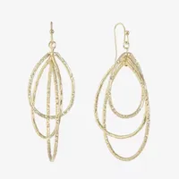 Monet Jewelry Gold Tone Textured Drop Earrings