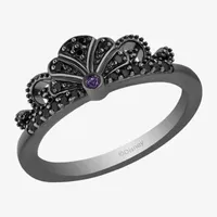 Enchanted Disney Fine Jewelry Villains Womens 1/7 CT. T.W. Mined Black Diamond Sterling Silver The Little Mermaid Ursula Cocktail Ring