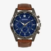 Geneva Mens Brown Strap Watch Mac8067jc