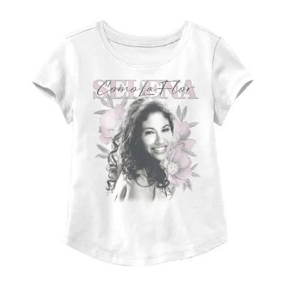 Little & Big Girls Crew Neck Short Sleeve Selena Graphic T-Shirt